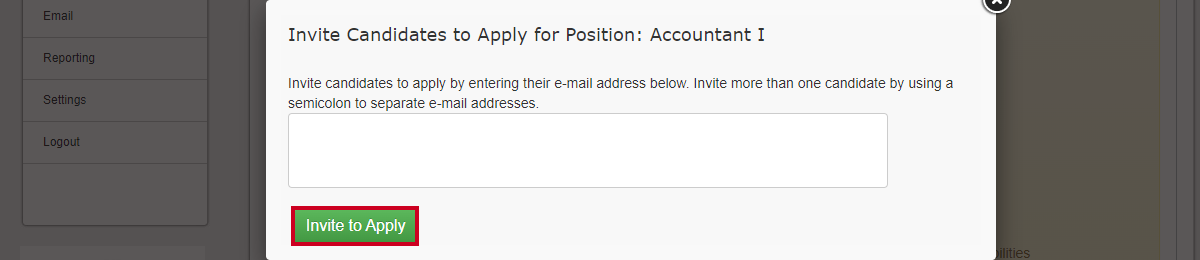 invite to apply pop-up window, invite to apply button